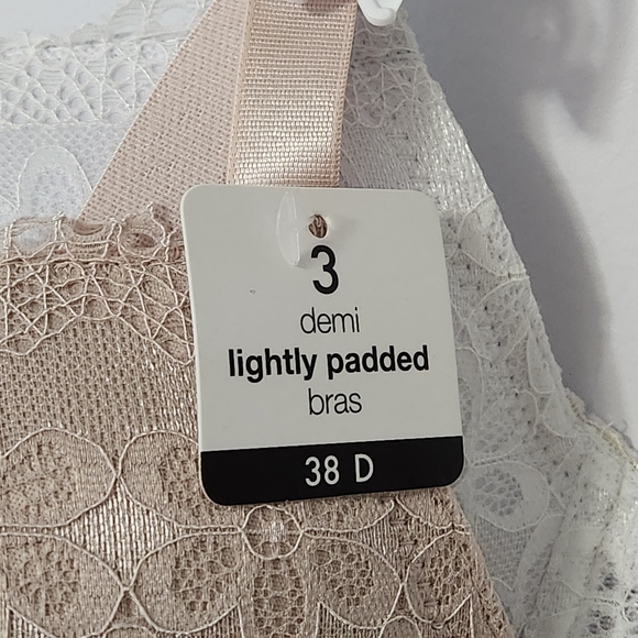 Rene Rofe 38D lightly padded bra, set of two, rose gold + white, NWT, - Picture 4 of 5